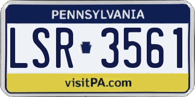 PA license plate LSR3561