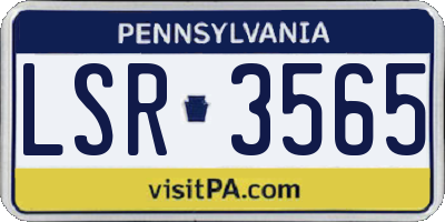 PA license plate LSR3565