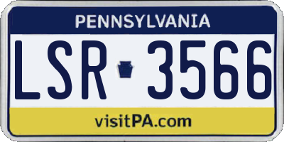 PA license plate LSR3566