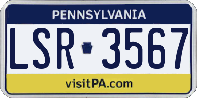 PA license plate LSR3567