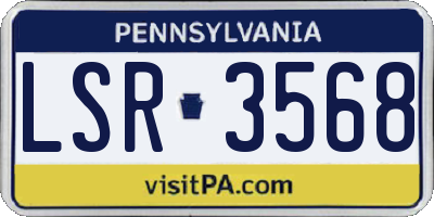 PA license plate LSR3568