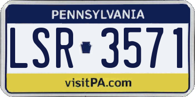 PA license plate LSR3571
