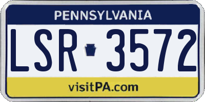 PA license plate LSR3572