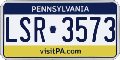 PA license plate LSR3573