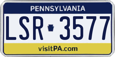 PA license plate LSR3577