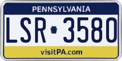 PA license plate LSR3580