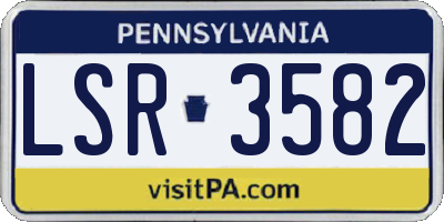 PA license plate LSR3582