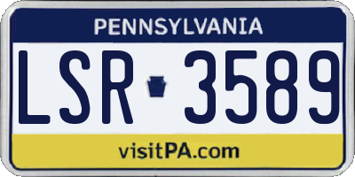 PA license plate LSR3589