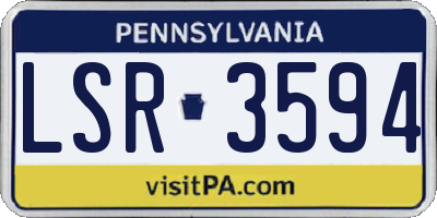 PA license plate LSR3594
