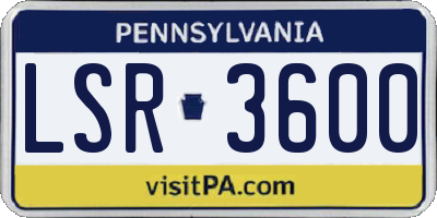 PA license plate LSR3600