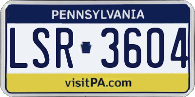 PA license plate LSR3604
