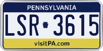 PA license plate LSR3615