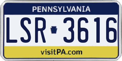 PA license plate LSR3616