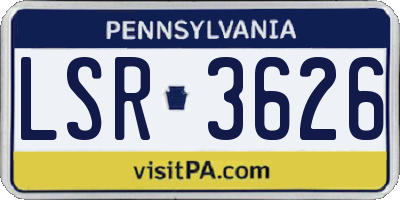 PA license plate LSR3626