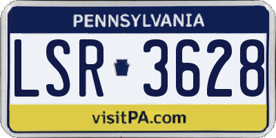 PA license plate LSR3628