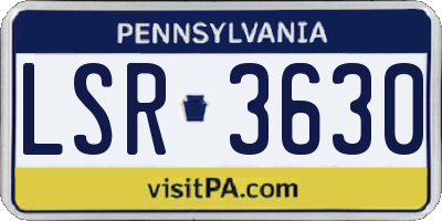PA license plate LSR3630