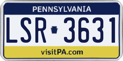 PA license plate LSR3631