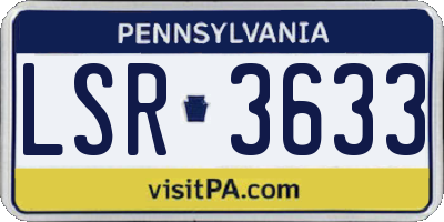 PA license plate LSR3633
