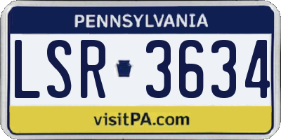 PA license plate LSR3634
