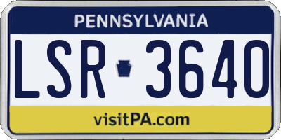 PA license plate LSR3640