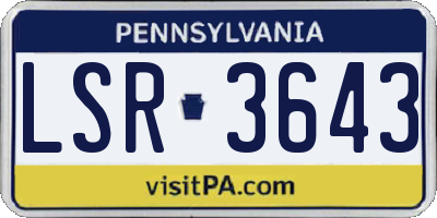 PA license plate LSR3643