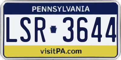 PA license plate LSR3644