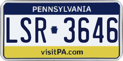 PA license plate LSR3646