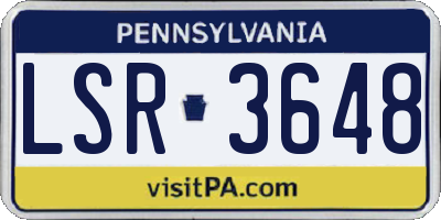 PA license plate LSR3648