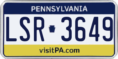 PA license plate LSR3649