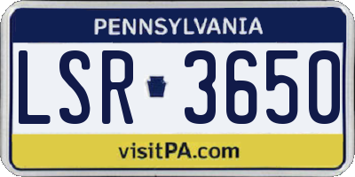 PA license plate LSR3650