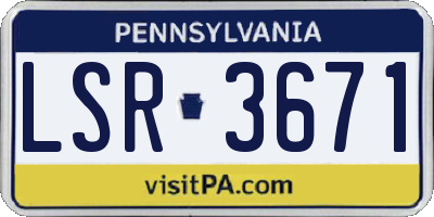 PA license plate LSR3671