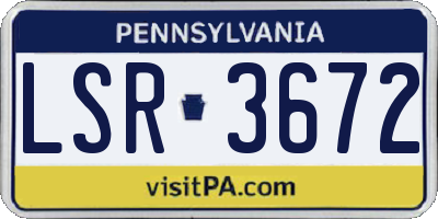 PA license plate LSR3672