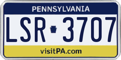 PA license plate LSR3707