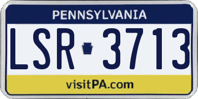 PA license plate LSR3713
