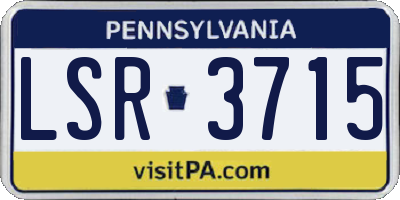 PA license plate LSR3715