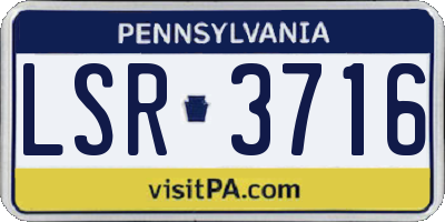 PA license plate LSR3716