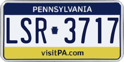 PA license plate LSR3717