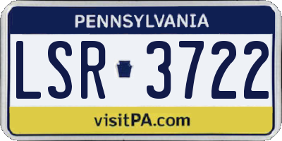 PA license plate LSR3722