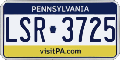 PA license plate LSR3725