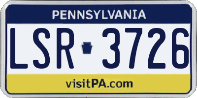 PA license plate LSR3726