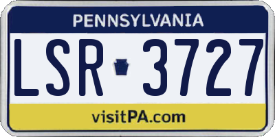 PA license plate LSR3727