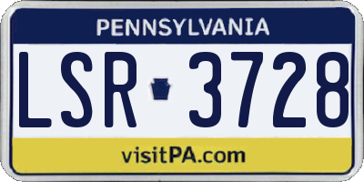 PA license plate LSR3728