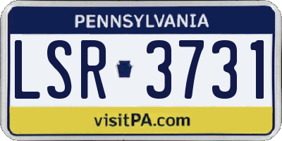 PA license plate LSR3731
