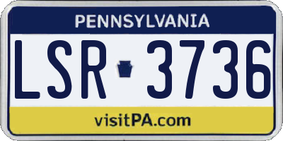 PA license plate LSR3736
