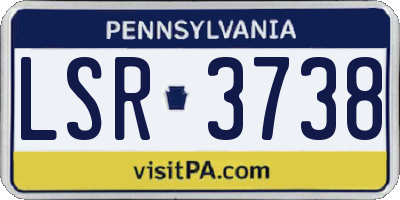PA license plate LSR3738