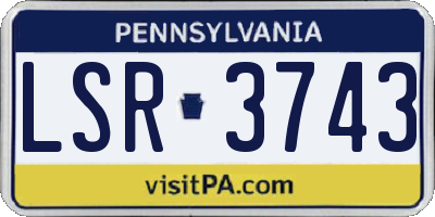 PA license plate LSR3743