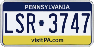 PA license plate LSR3747