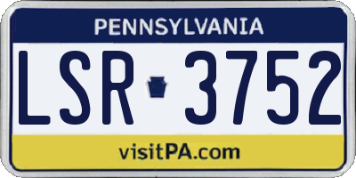 PA license plate LSR3752