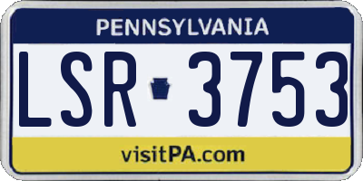 PA license plate LSR3753