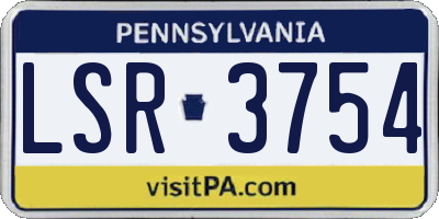 PA license plate LSR3754